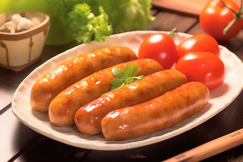 特色小吃香肠蔬菜搭配营养美食实拍,高清,摄影图,摄影图片,图片大全,摄影图免费下载